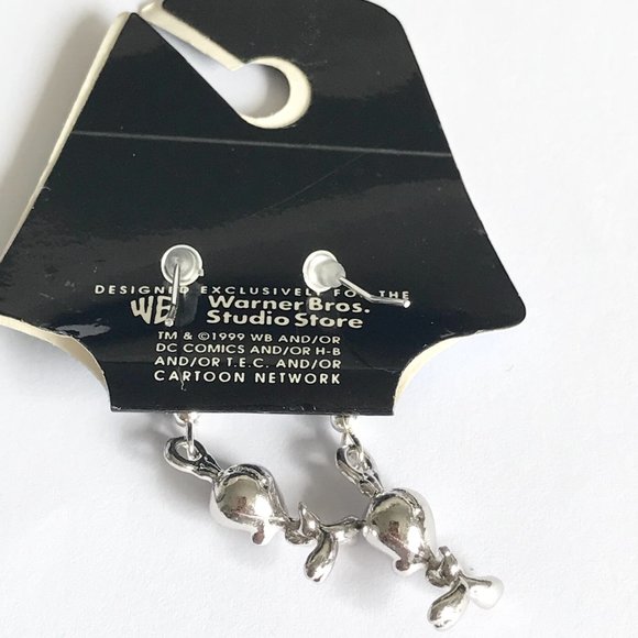 Vintage Tweety Bird Charm Earrings Looney Tunes Warner Bros. Silver Plated Charm - Picture 5 of 11